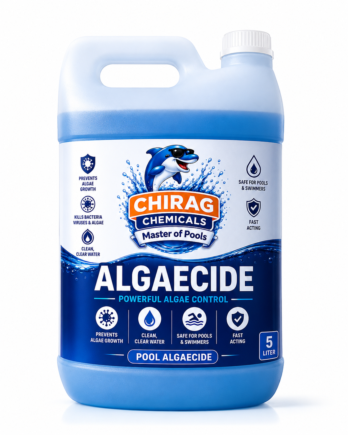 Pool Algaecide – fast-acting liquid algae control by Chirag Chemicals
